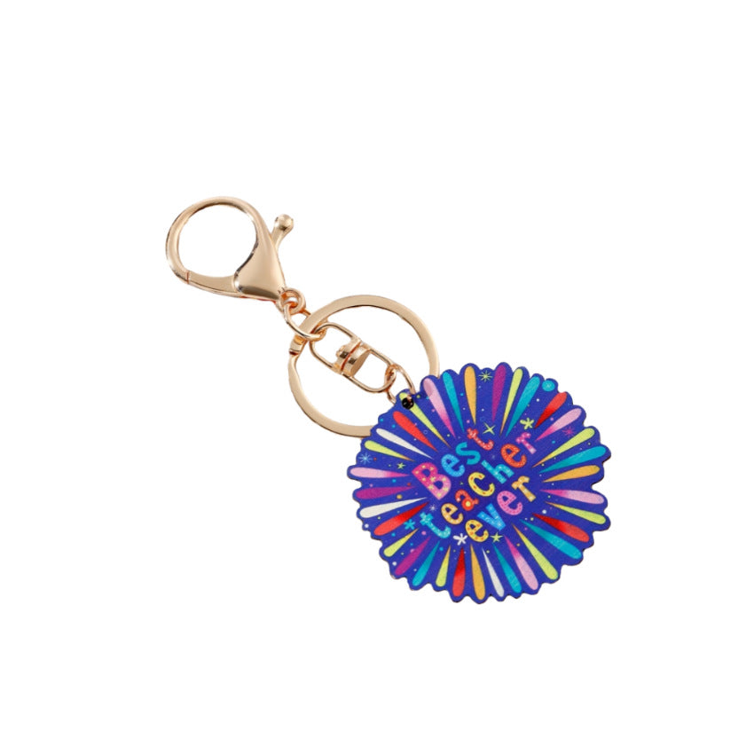 Wholesale Teacher's Day TEACHER Apple Wood Key Chain